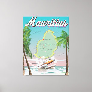 Mauritius vintage-poster canvas afdruk