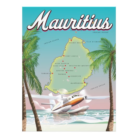 Mauritius vintage-poster foto afdruk (Voorkant)