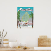 Mauritius vintage-poster poster (Keuken)