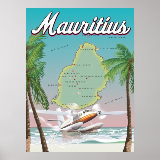 Mauritius vintage-poster poster (Voorkant)