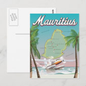 Mauritius vintage reisposter briefkaart (Voorkant / Achterkant)