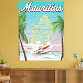 Mauritius vintage reisposter canvas afdruk (Insitu (Woonkamer))
