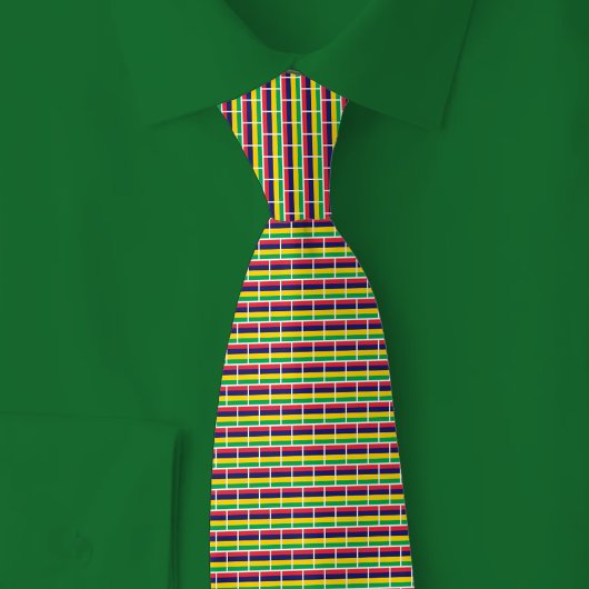 Mauritius Vlag Baksteenpatroon Stropdas