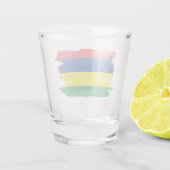 Mauritius vlag borstelslag, nationale vlag shot glas (Achterkant)