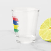 Mauritius vlag borstelslag, nationale vlag shot glas (Rechts)