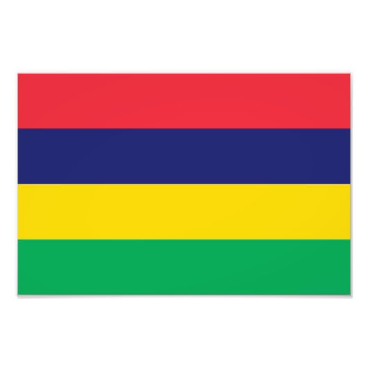 Mauritius Vlag Foto Afdruk (Voorkant)
