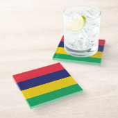 Mauritius-vlag Glazen Onderzetter (Schuin)