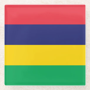 Mauritius-vlag Glazen Onderzetter