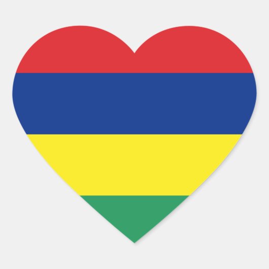 Mauritius Vlag Hart Sticker (Voorkant)