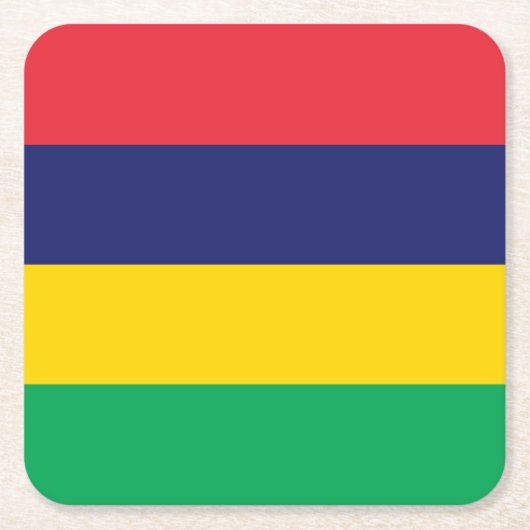 Mauritius-vlag Kartonnen Onderzetters (Voorkant)