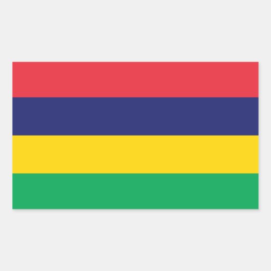 Mauritius Vlag Rechthoekige Sticker (Voorkant)