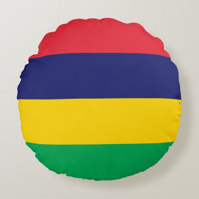 Mauritius Vlag Rond Kussen (Voorkant)