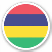 Mauritius Vlag Ronde Sticker (Voorkant)