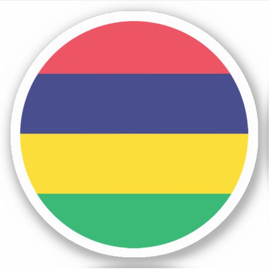 Mauritius Vlag Ronde Sticker (Voorkant)