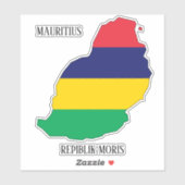 Mauritius-vlagplatriotic Sticker (Vel)