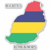 Mauritius-vlagplatriotic Sticker (Voorkant)