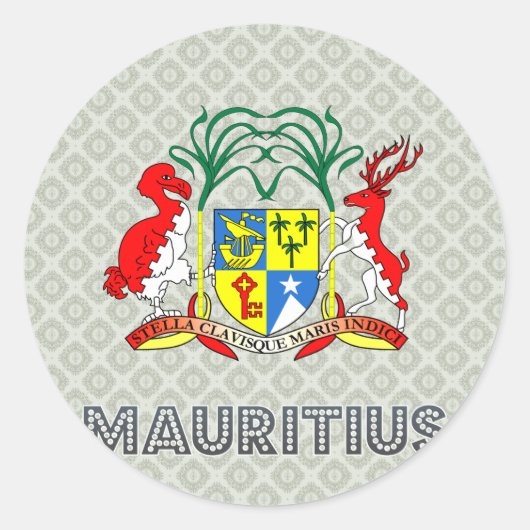 Mauritius wapenstilstand ronde sticker (Voorkant)