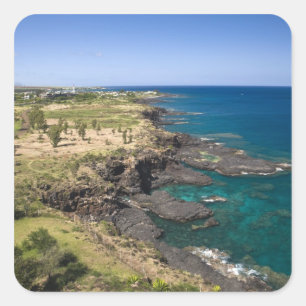 Mauritius, West-Mauritius, Belle Vue, Oceaan Vierkante Sticker