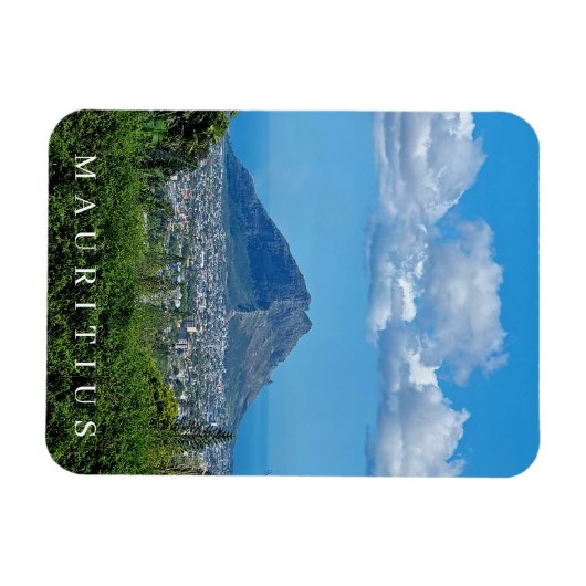 Mauritius wolken over berg koelkast magneet (Horizontaal)