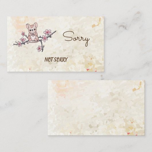 Maus auf Blütenzweig Visitekaartje (Voorkant / Achterkant)