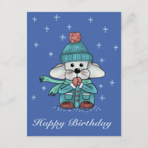 Maus im Schnee Briefkaart