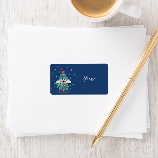 Maus im Schnee Etiket (Insitu)