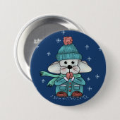 Maus im Schnee Ronde Button 7,6 Cm (Voorkant /achterkant)