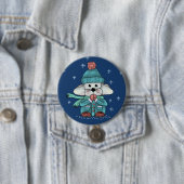 Maus im Schnee Ronde Button 7,6 Cm (In situ)