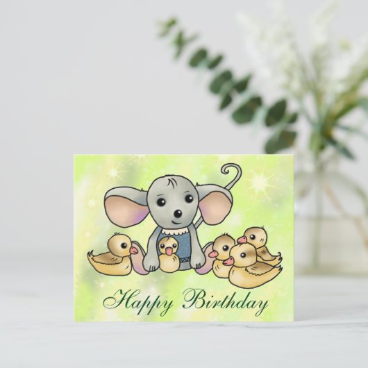 Maus mit Entchen Postkarte Briefkaart (Staand voorkant)