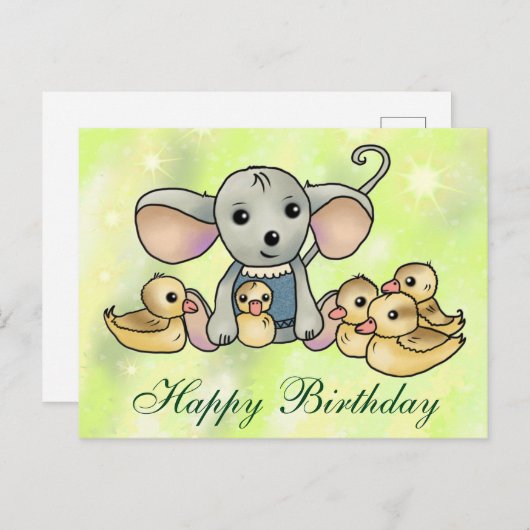 Maus mit Entchen Postkarte Briefkaart (Voorkant / Achterkant)