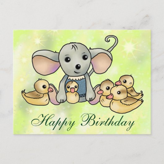 Maus mit Entchen Postkarte Briefkaart (Voorkant)