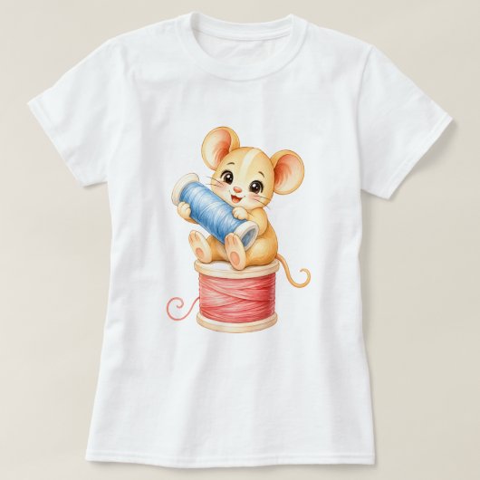 Maus mit Garnknäuel T-shirt (Design voorkant)
