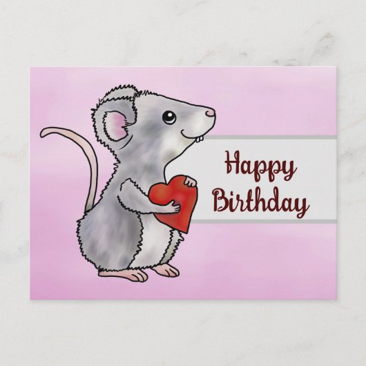 Maus mit Herz Briefkaart (Voorkant)