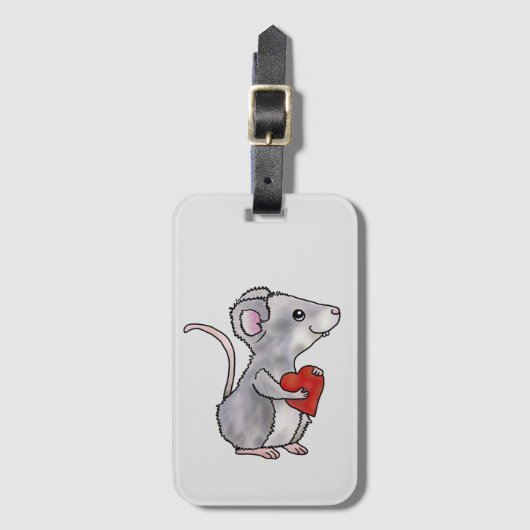 Maus mit Herz  Wiederverwendbare Einkaufstasche Bagagelabel (Voorkant (verticaal))
