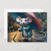 Maus mit Schirm Postcard Briefkaart (Voorkant / Achterkant)