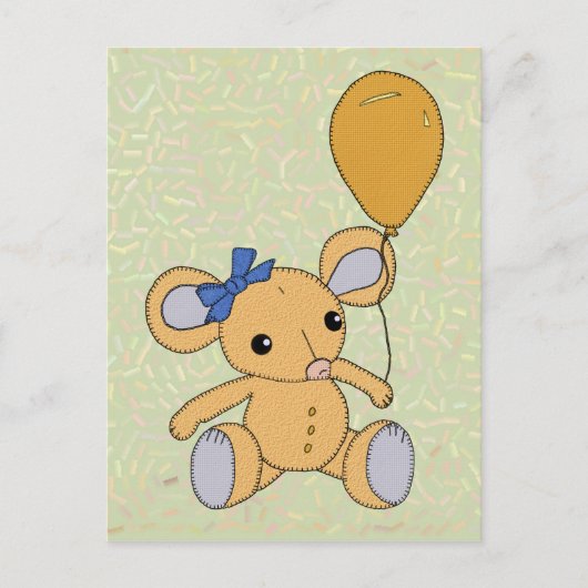 Mäuschen mit Ballon Briefkaart (Voorkant)