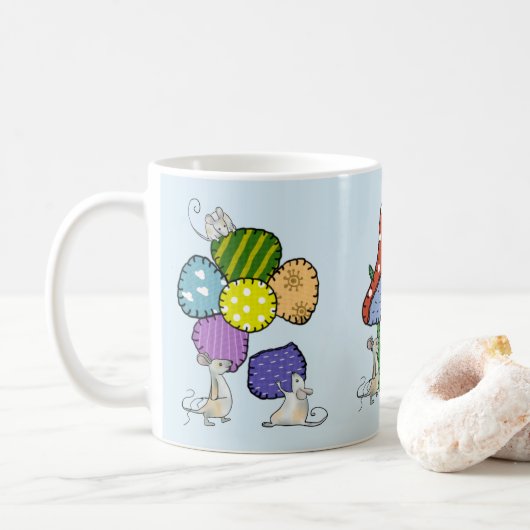 Mäuse kunterbunt koffiemok (Met donut)