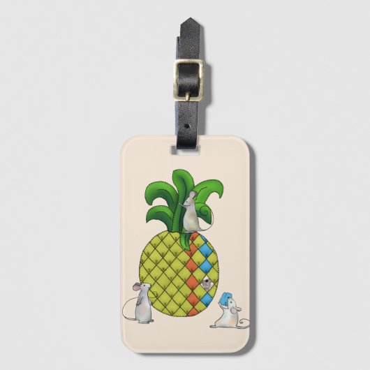 Mäuse nähen Ananas Bagagelabel (Voorkant (verticaal))