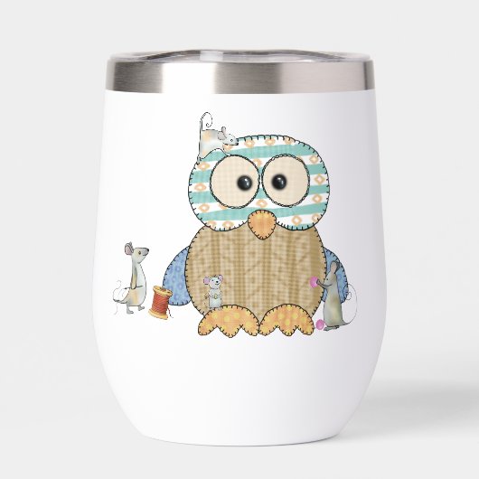 Mäuse nähen Eule (Achterkant)