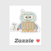 Mäuse nähen Eule Sticker (Vel)