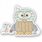 Mäuse nähen Eule Sticker (Voorkant)