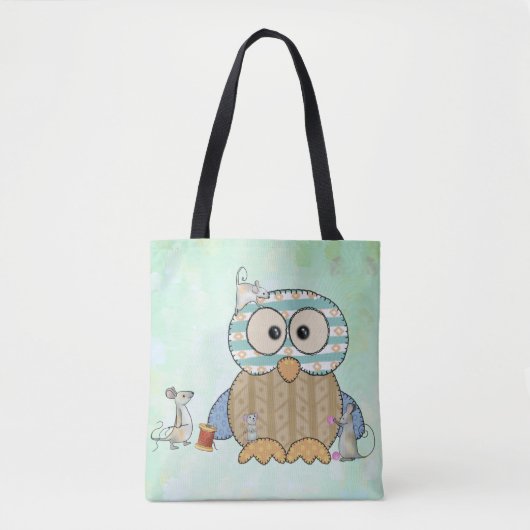 Mäuse nähen Eule Tote Bag (Voorkant)