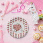 Mäuse nähen Herz Pappteller Papieren Bordje (Feest)