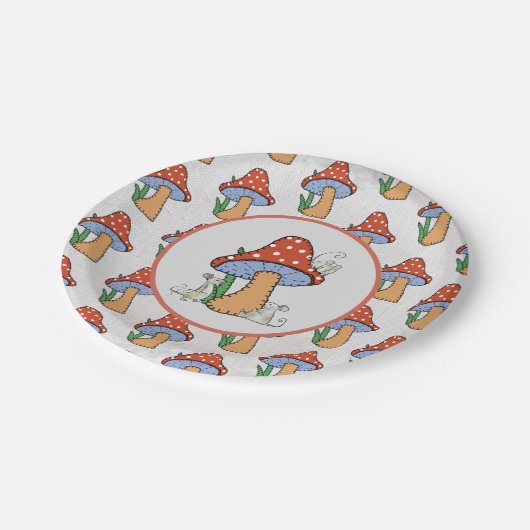 Mäuse nähen Pilz Papieren Bordje (Gekanteld)