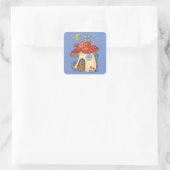 Maushaus Vierkante Sticker (Tas)