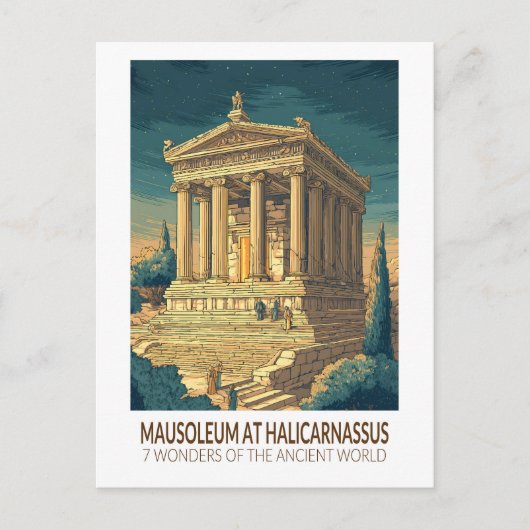 Mausoleum at Halicarnassus 7 Wonders of the World Briefkaart (Voorkant)