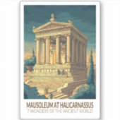 Mausoleum at Halicarnassus 7 Wonders of the World Sticker (Voorkant)