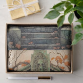 Mausoleum deur decoupage tissue papier (Geschenk)