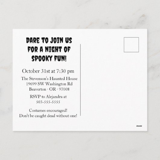 Mausoleum Door Halloween Invitation Briefkaart (Achterkant)