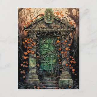 Mausoleum Door Halloween Invitation Briefkaart